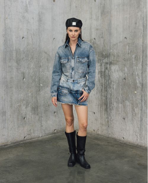 Minifalda Denim Desestructurada para Mujer - Colombiamoda