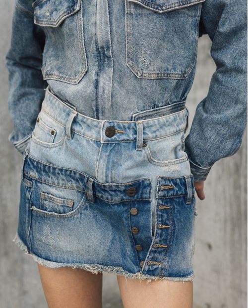 Minifalda Denim Desestructurada para Mujer - Colombiamoda