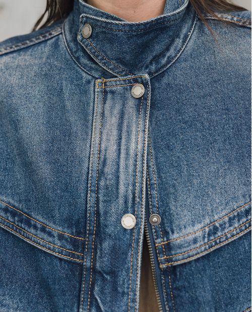 Chaqueta Bomber en Denim para Mujer - Colombiamoda