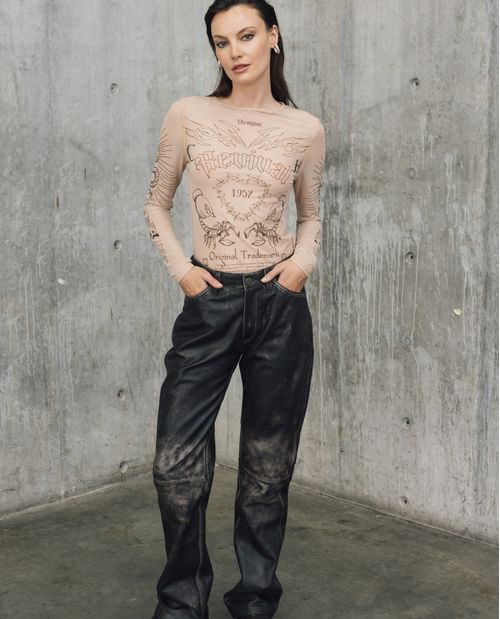 Camiseta de Malla Estampada para Mujer - Colombiamoda