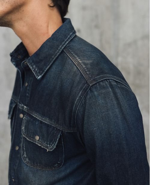 Camisa de Denim Relaxed Fit Oscura para Hombre - Colombiamoda