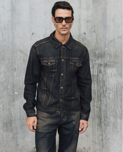 Chaqueta Trucker Denim Negro para Hombre - Colombiamoda
