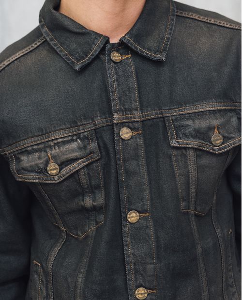 Chaqueta Trucker Denim Negro para Hombre - Colombiamoda