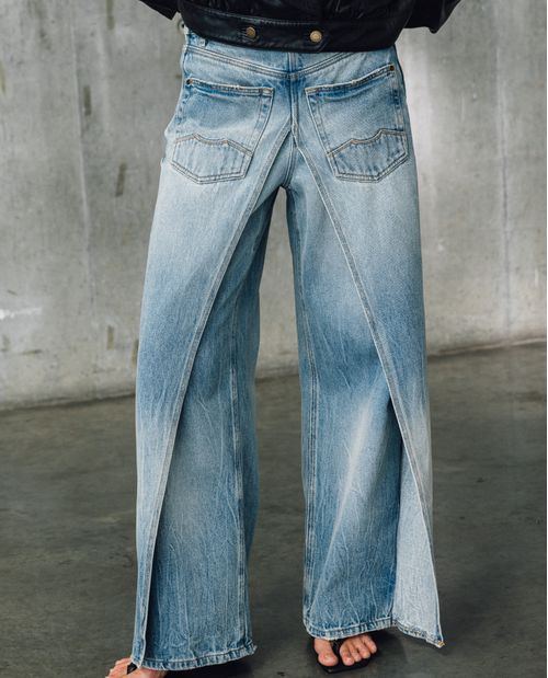 Jean Wide Leg Doble Capa para Mujer - Colombiamoda