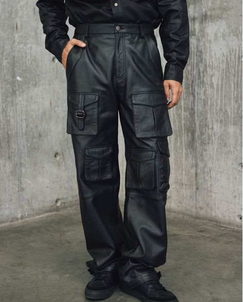 Pantalón Cargo de Cuero para Hombre - Colombiamoda