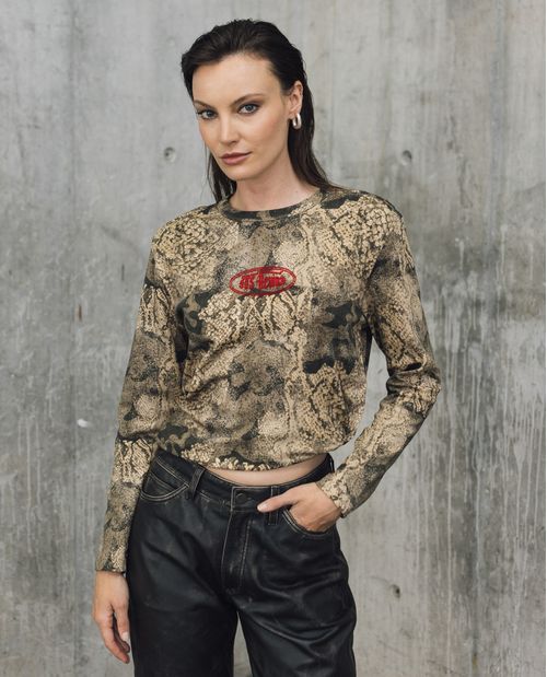 Camiseta Manga Larga Estampado Pitón para Mujer - Colombiamoda