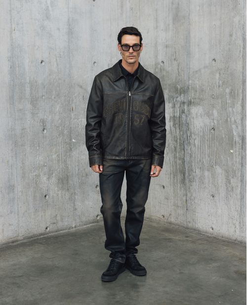 Chaqueta de Cuero Bordada para Hombre - Colombiamoda