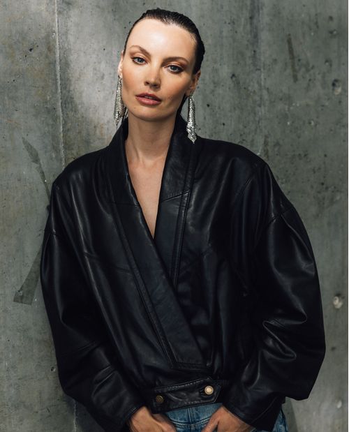 Chaqueta Bomber de Cuero para Mujer - Colombiamoda