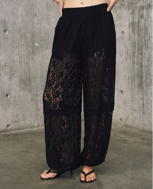 Pantalón de Encaje Wide Leg para Mujer - Colombiamoda