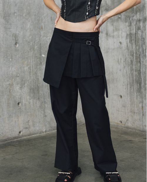 Pantalón Relaxed Efecto Sobre-Falda para Mujer - Colombiamoda