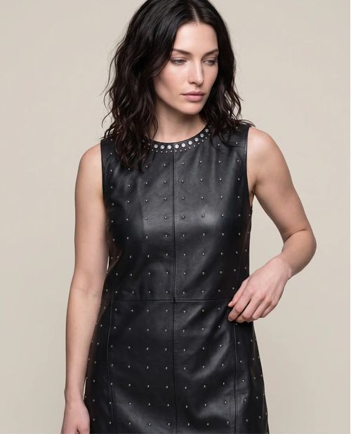 Vestido Tiras de Piel de Cordero Femenino