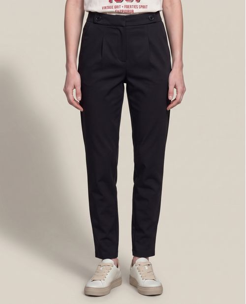 Pantalón Silueta Recta con Botones Decorativos para Mujer