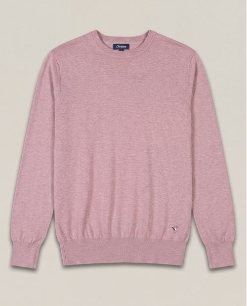Suéter Tejido para Hombre, Cerrado Cuello Redondo - Fibras Heather 100% Algodón