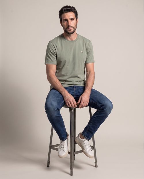 Jean Súper Slim Fit Tiro Bajo Bota Super Slim Azul Medio para Hombre