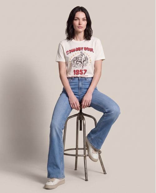 Jean Flare Tiro Medio para Mujer
