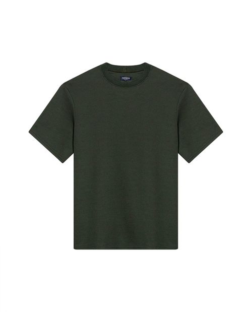 Camiseta de Hombre Classic Fit Manga Corta Textura Waffle en Mezcla de Algodón