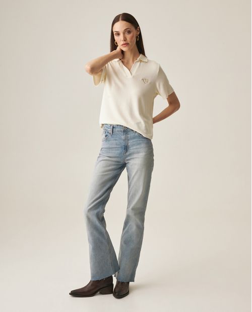 Jean Flare Tiro Alto para Mujer