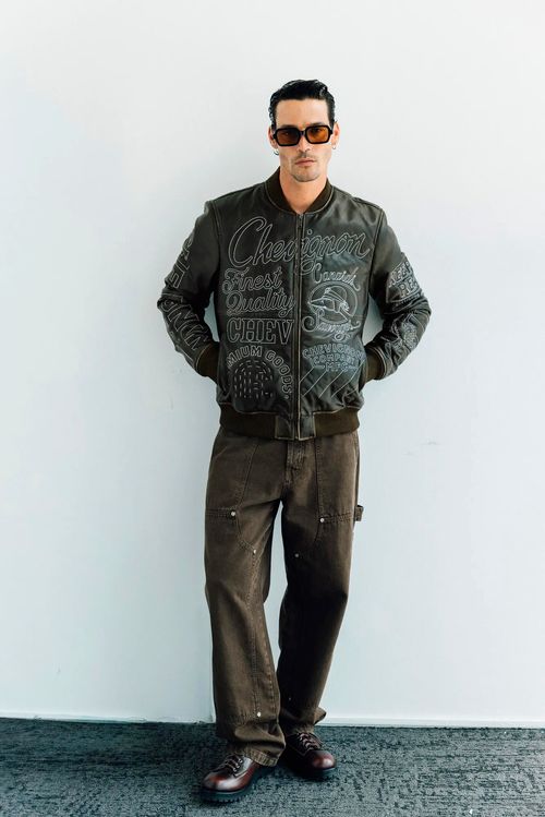 Chaqueta Bomber de Cuero para Hombre