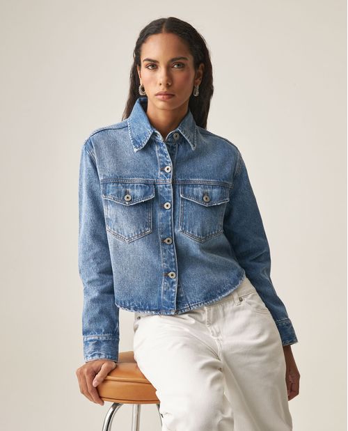 Camisa Denim Slim para Mujer