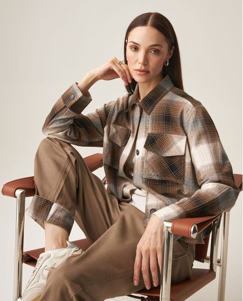 Camisa Shacket de Cuadros para Mujer