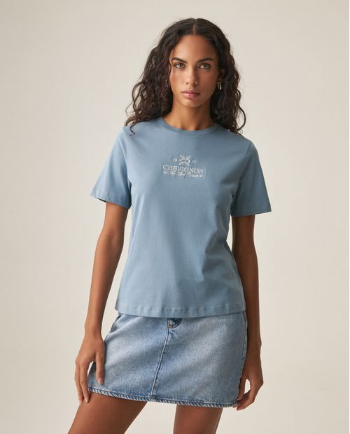 Camiseta Gráfica de Algodón para Mujer