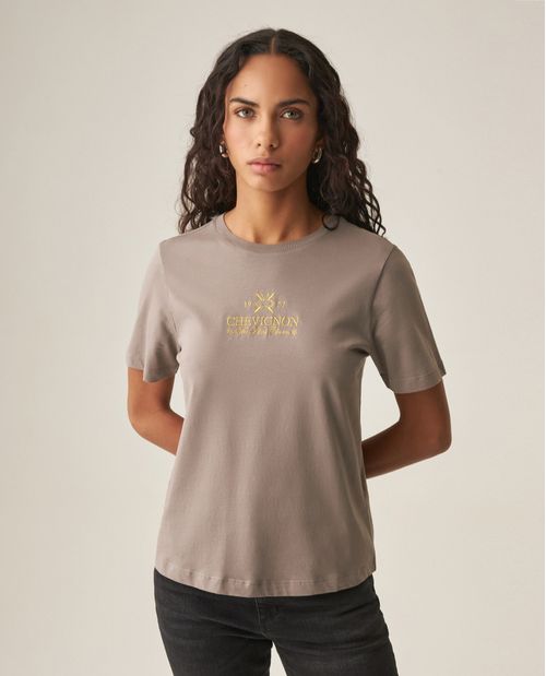 Camiseta Gráfica de Algodón para Mujer