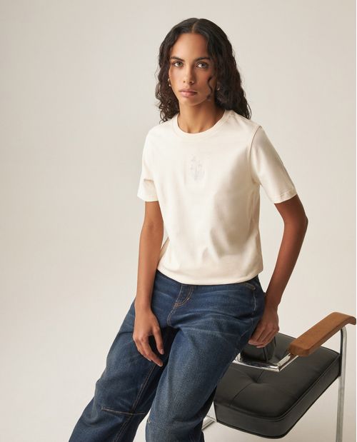 Camiseta Gráfica de Algodón para Mujer