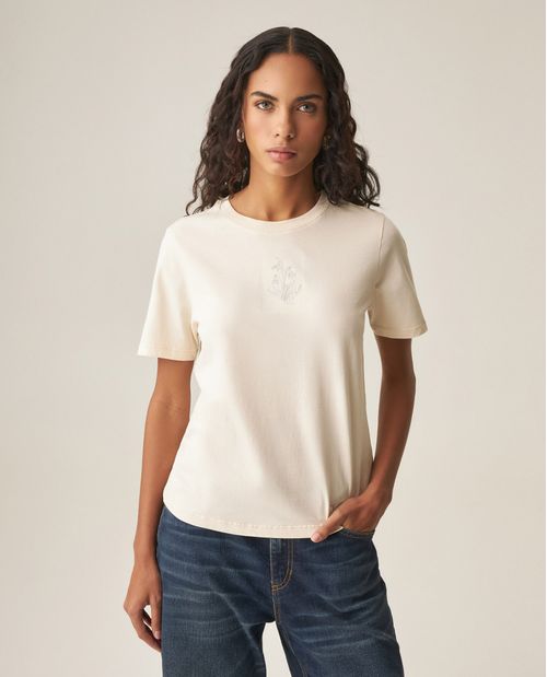 Camiseta Gráfica de Algodón para Mujer