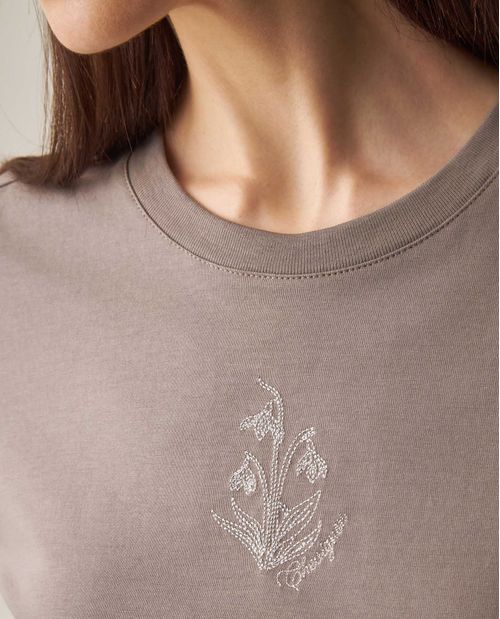 Camiseta Gráfica de Algodón para Mujer