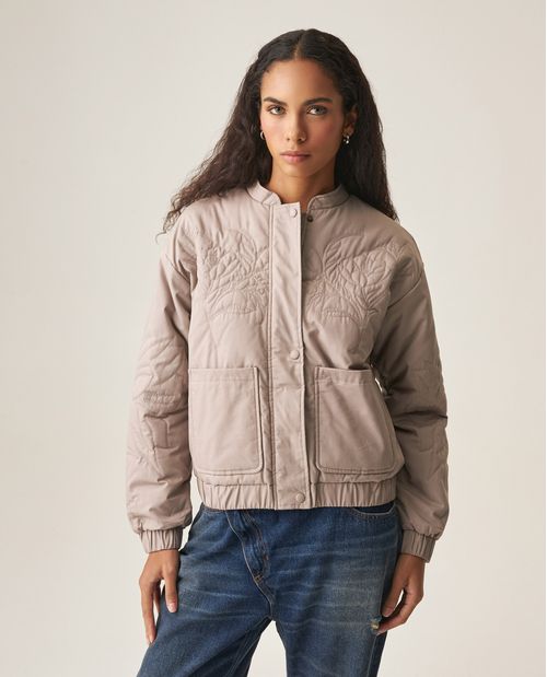 Chaqueta Enguatada Bordada para Mujer