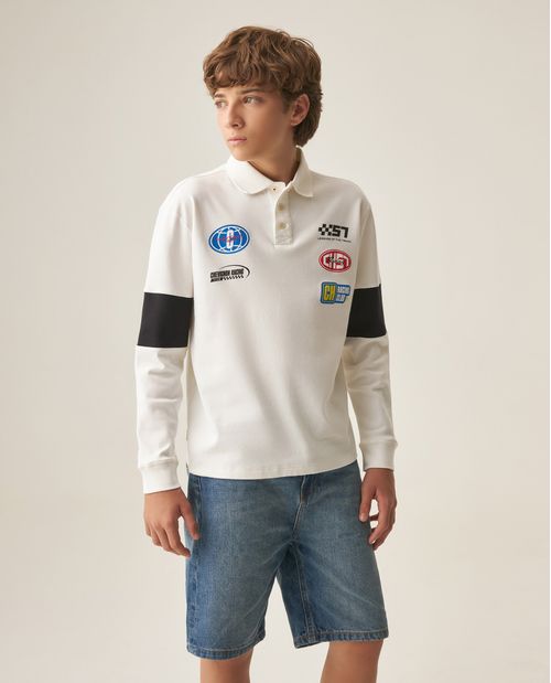 Polo Manga Larga para Niño