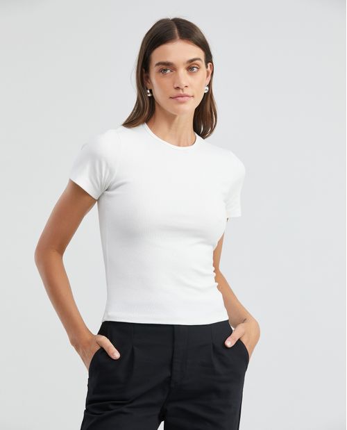 Camiseta Slim de Algodón para Mujer