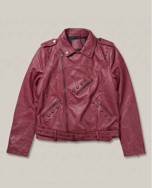 Chaqueta Biker de Cuero para Mujer