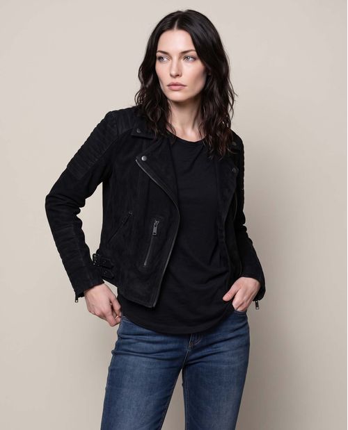 Chaqueta Biker de Gamuza para Mujer