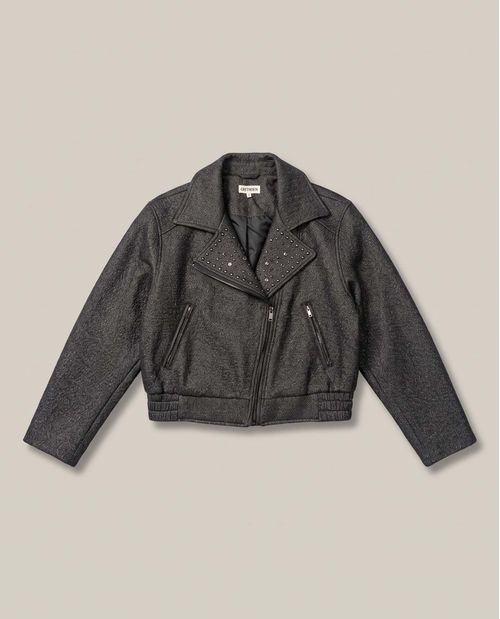Chaqueta Biker con Decoraciones para Mujer