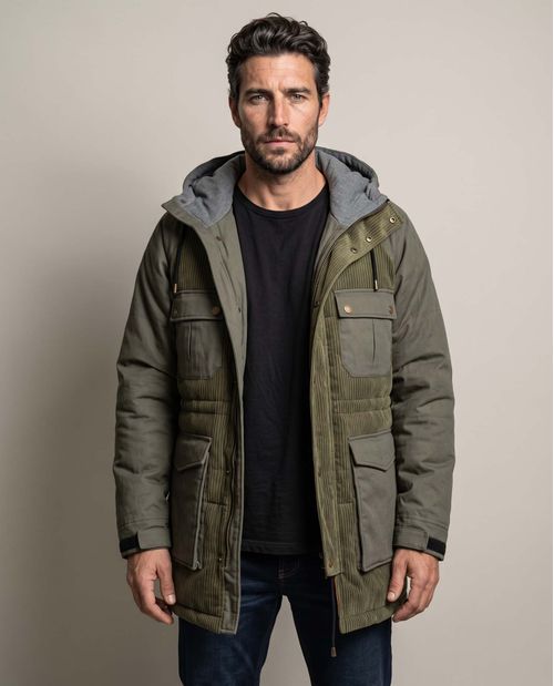 Parka con Capucha para Hombre
