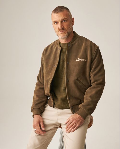 Chaqueta Bomber de Cuero para Hombre