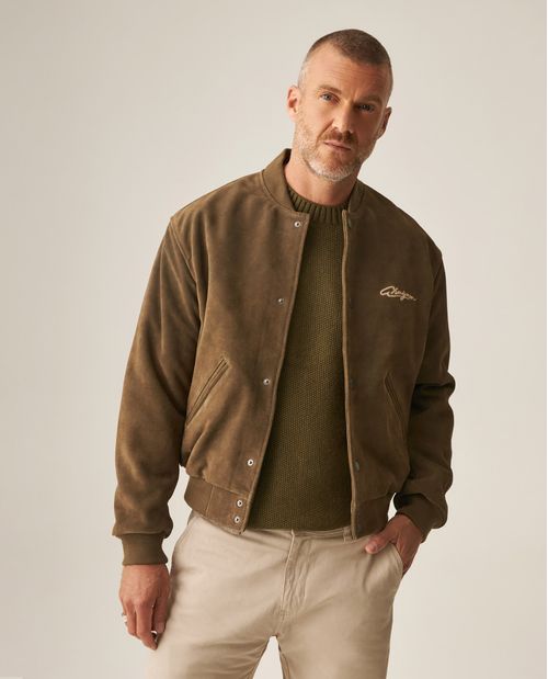 Chaqueta Bomber de Cuero para Hombre