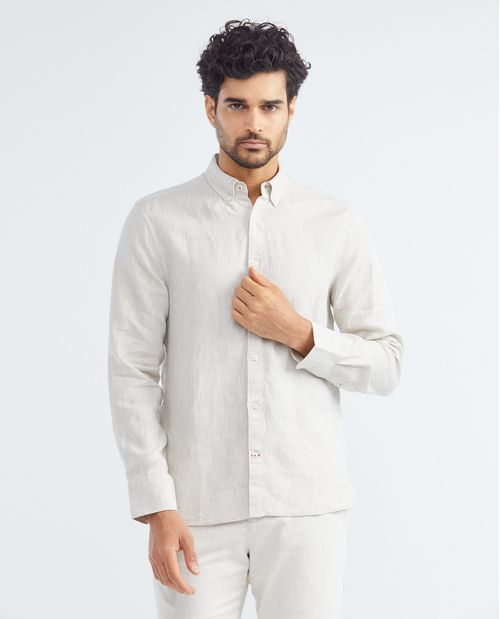 Camisa de Lino Manga Larga para Hombre