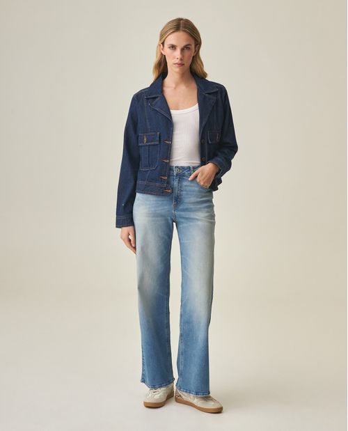 Jean Wide Leg Tiro Alto para Mujer